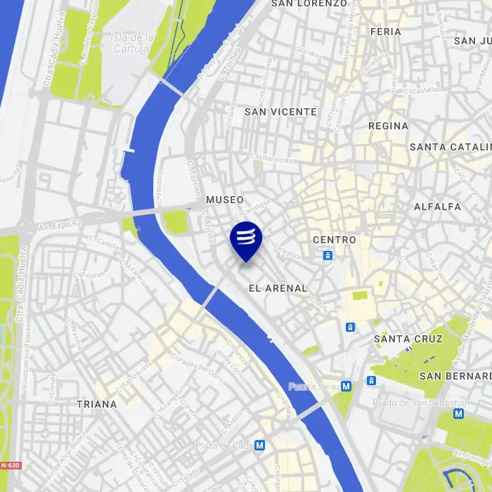 Mapa parking Mercado del Arenal Sevilla